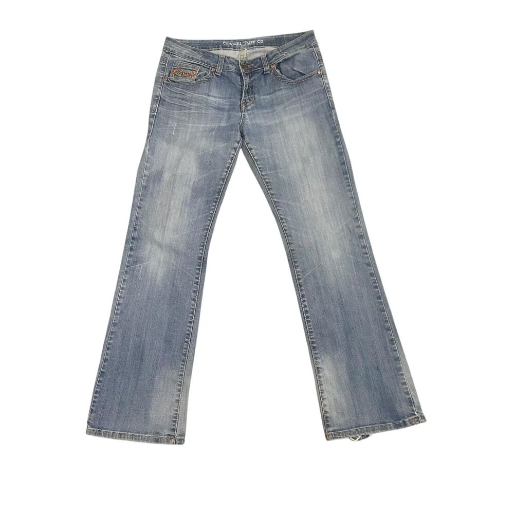 Cowgirl Tuff Jeans Womens 33x33 Blue Denim Bootcut Western Embroidered Stretch